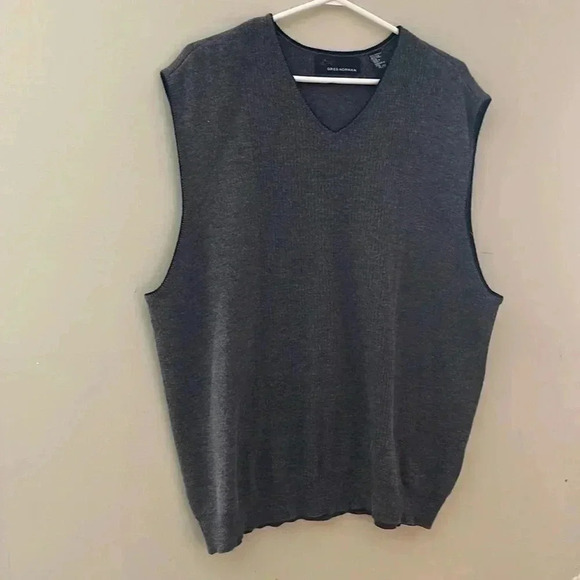 [XL]Greg Norman Gray Wool Blend  Knitted Men Vest-NWOT - Picture 1 of 3